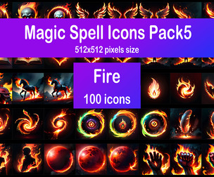 Magic Spell Icons Pack5 - Fire