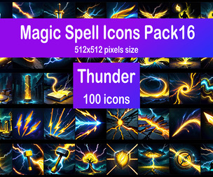 Magic Spell Icons Pack16 - Thunder