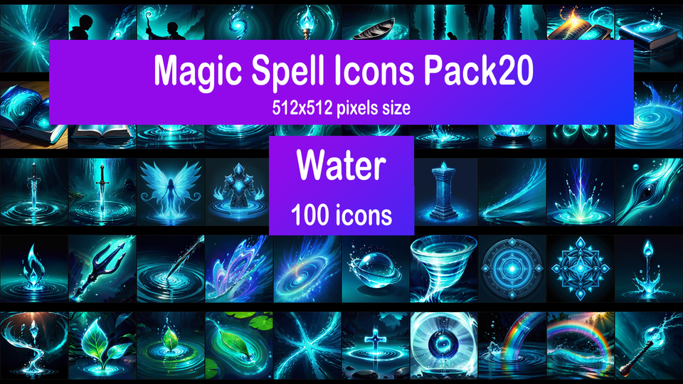 Magic Spell Icons Pack20 - Water