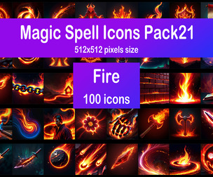 Magic Spell Icons Pack21 - Fire
