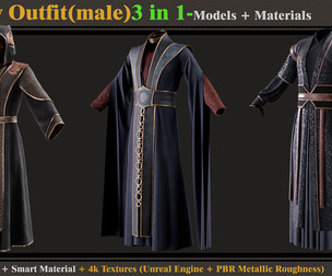 3 in 1 Fantasy Outfit-Models+Materials