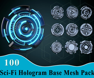 100 Sci-fi Hologram Base Mesh Pack