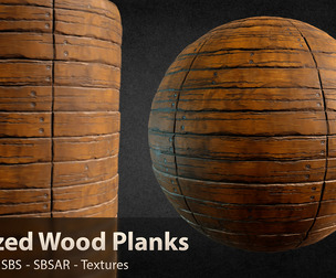 Stylized Wood Planks (SBS - SBSAR - Textures)