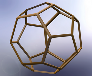 Wireframe Shape Truncated Hexagonal Trapezohedron