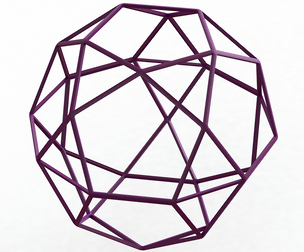 Wireframe Shape Pentagonal Orthobirotunda