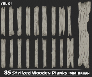 85 Stylized Wooden Planks IMM Brush VOL01