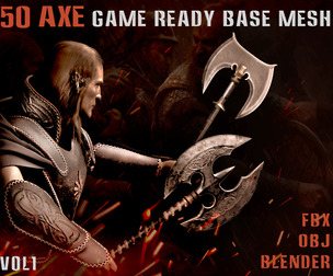 50 Axe Game Ready Base Mesh – Vol.01