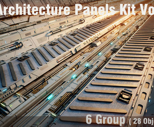Sci-Fi Architecture Panels Kit Vol 01 Walls PBR