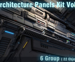 Sci-Fi Architecture Panels Kit Vol 02 Walls-PBR