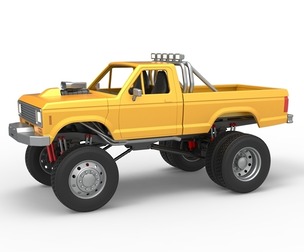 Monster Truck with semi truck wheels 1:25