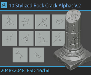 Stylized Rock Cracks Alphas V.2