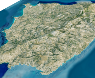 Naxos island 3d model terrain