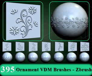 395 Ornament VDM Brushes - Zbrush