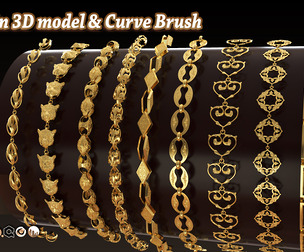 50 Chain 3D Model and Curve brush Vol 2