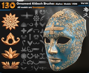 130 Ornament Kitbash Brushes Vol 05