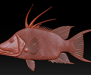 3D STL Hogfish MODEL FOR CNC