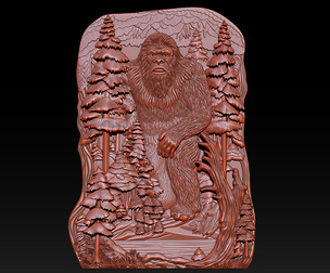 Bas-relief jewelry model of a big-footed person