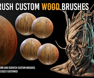 51 Zbrush Wood Sculpting Custom Brushes VOL02
