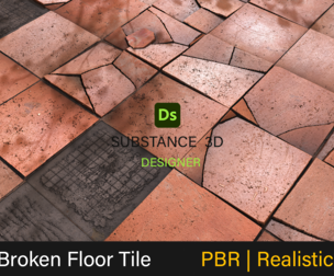 Broken Floor Tiles | Sbs and  Sbsar & Textures |