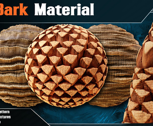 3 Tree Bark Material - SBSAR + 4k Textures