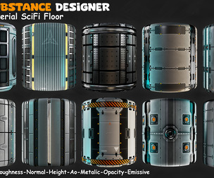 10 Material Scifi Floor Hardsurface