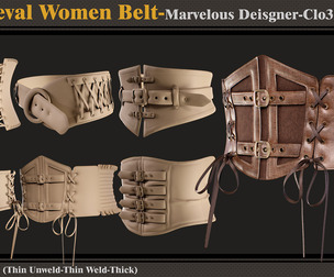 6 Medieval Womens Belt-MD-Clo3D-ZPRJ - FBX -OBJ