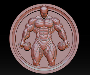 Male Bodybuilder Bas Relief
