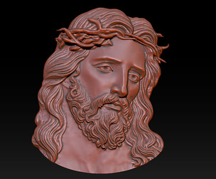Jesus Face Bas Relief