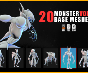 20 Monster Base Mesh (Creature) - VOL 02