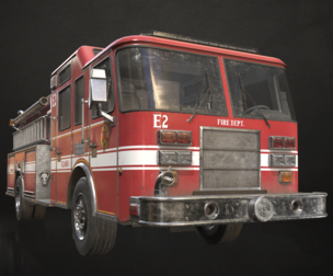 Fire Truck - Low Poly