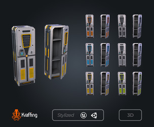 SCI-FI Locker V1 – Futuristic Storage – Game Ready