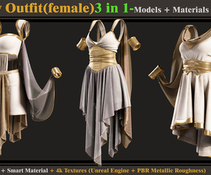3 in 1 Fantasy Outfits-Models+Materials