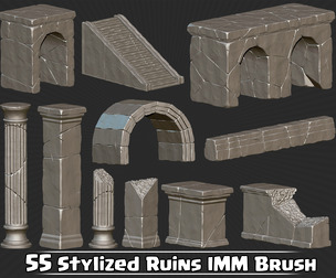 55 Stylized Ruins IMM Brush