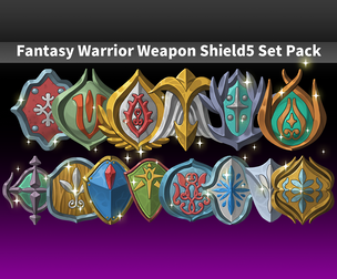 Fantasy Warrior Weapon Shield5 Set Pack