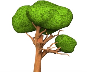 Cartoon Low Poly Tree 01