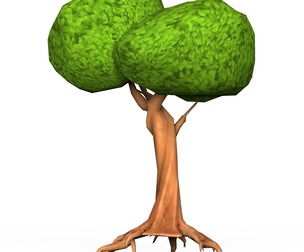 Cartoon Low Poly Tree 02
