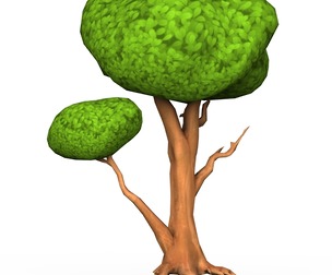 Cartoon Low Poly Tree 03