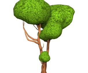Cartoon Low Poly Tree 06