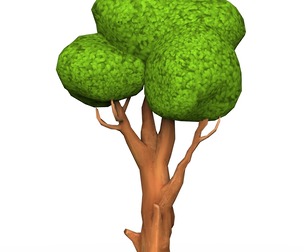 Cartoon Low Poly Tree 08