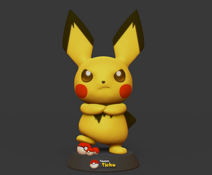 Pichu Pokemon 3D print STL file