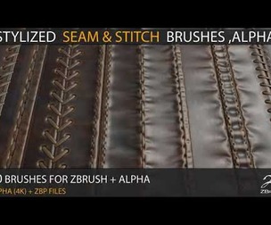 40 Stylized Seam&Stitch Brushes&Alpha 4k _V.02