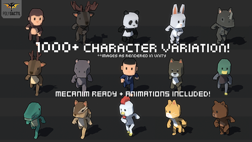 پکیج یونیتی 1000+ Character Pack v1