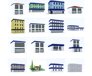 Cartoon Boildings Pack 3D model