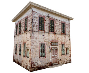 3D old low poly building model