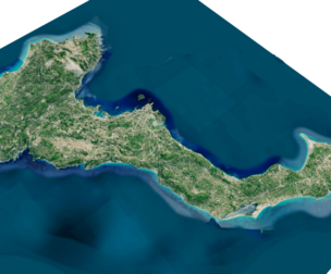 Corfu island full 3d model terrain