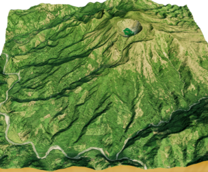 El Chichon Volcano 3d model terrain