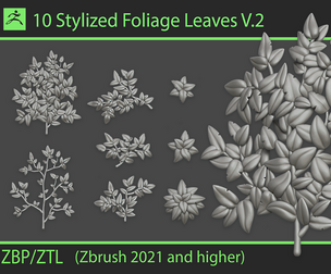 Stylized Foliage Leaves IMM Brush V.2