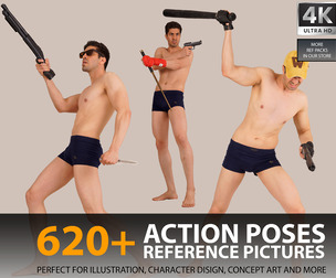 Action Male Hero . 620 Reference Pictures