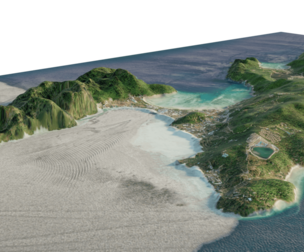 Two tropical islands connected in Thailand
