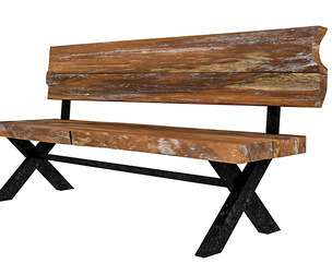 3D natural wood chair model
